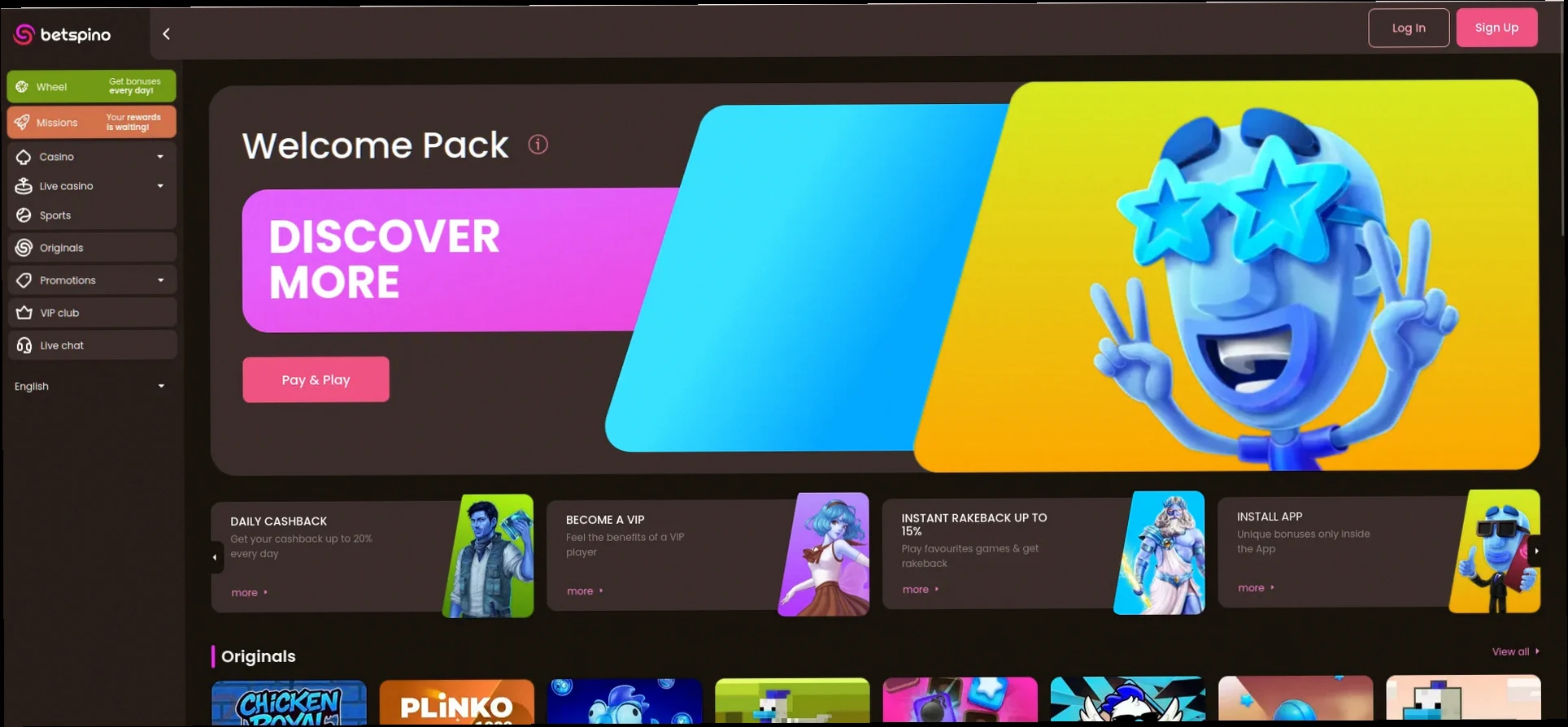 Betspino casino welkomstbonus 200% tot €1.000 plus 150 gratis spins